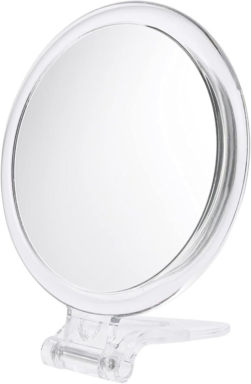 NANIAAY NANIAAY Elegant Oval Hand Mirror Decorative Portable Handheld with Small Handle DoubleSided Cosmetic Mirror with Transparent Frame Magnifying Handheld Antique for Travel Makeup Everyday Use  - Image 1