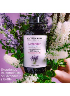 Majestic Pure MAJESTIC PURE Lavender Essential Oil | 100% Pure and Natural Lavender Oil | Premium Grade Essential Oils for Diffusers, Skin, Aromatherapy, Massage, Humidifiers and Topical uses | 4 fl oz  - Image 4