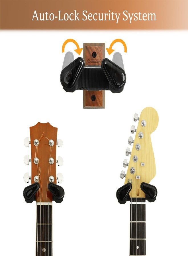Onmiwod Guitar Wall Mount 2 Pack Auto Lock Guitar Wall Hook Guitar Wall Mount Guitar Wall Mount Wall Mount for Classical Guitar Acoustic Guitar - Image 2