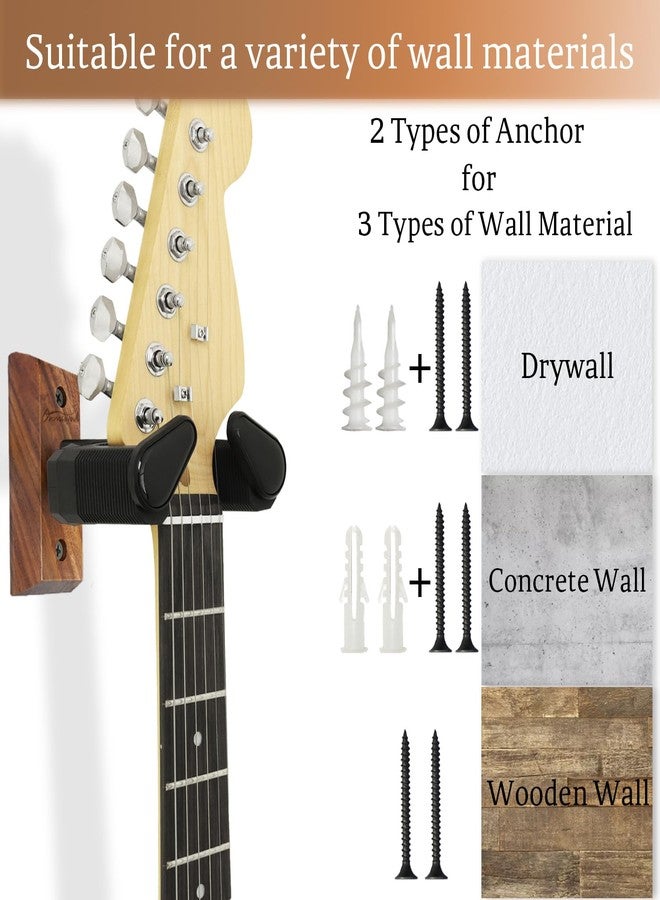 Onmiwod Guitar Wall Mount 2 Pack Auto Lock Guitar Wall Hook Guitar Wall Mount Guitar Wall Mount Wall Mount for Classical Guitar Acoustic Guitar - Image 5