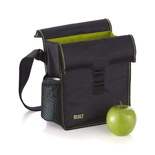 BUILT Crosstown Stain Resistant Insulated Lunch Bag with Adjustable Shoulder Strap Black LBM02-BLK - Image 2