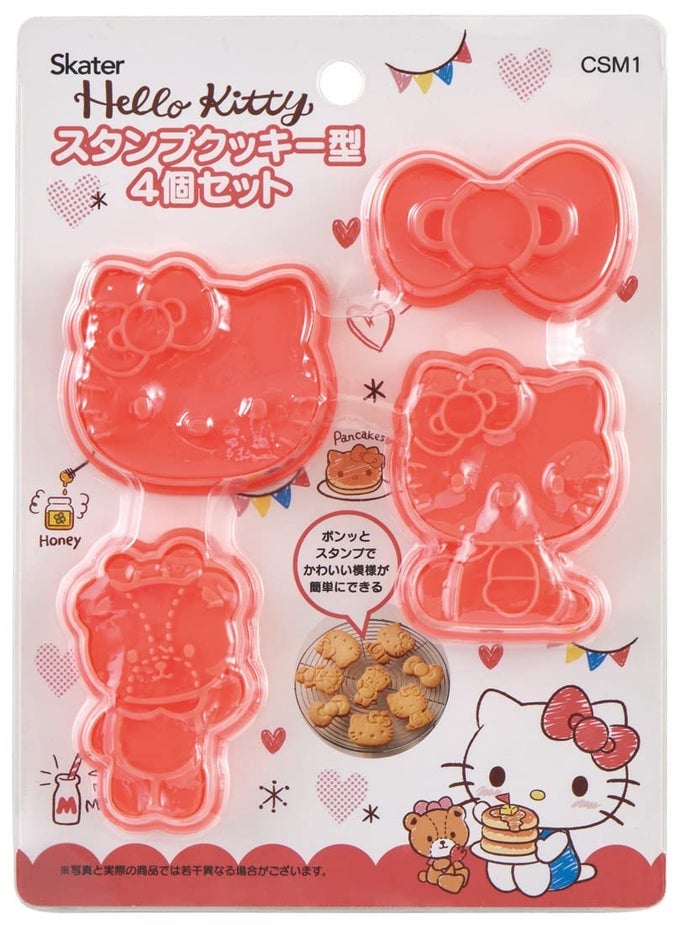 SANRIO CSM1A SANRIO COOKIE MOLD BREAD CUTTER HELLO KITTY SNACK TIME SET OF 4