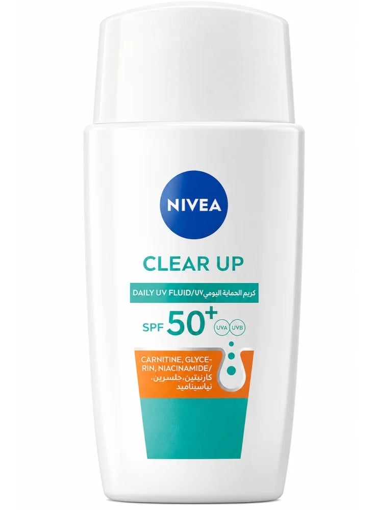 NIVEA Clear Up Daily UV Fluid SPF50+ For Blemish Prone Skin 40ml - Image 2