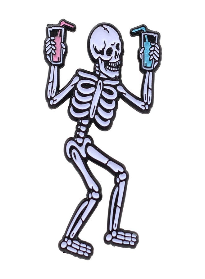 REAL SIC Party Skeleton - Occult, Halloween, Spooky For You, Glow-in-the-Dark, Party 'Till You Die Pin - Image 1
