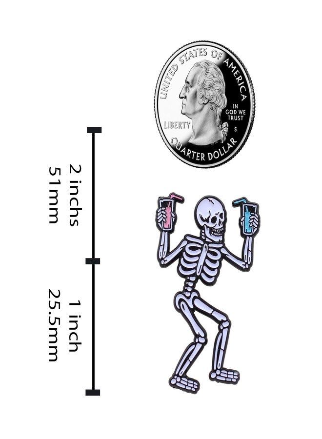 REAL SIC Party Skeleton - Occult, Halloween, Spooky For You, Glow-in-the-Dark, Party 'Till You Die Pin - Image 4