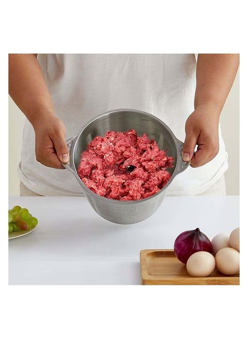 Derovan 2 L 500 W Electric Food Chopper & Meat Mincer – Stainless Steel Bowl, Dual‑Speed Pulse Modes, Safety Lock & Non‑Slip Base - Image 3