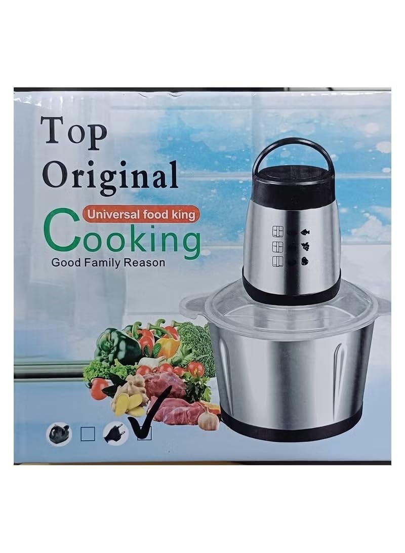 Derovan 2 L 500 W Electric Food Chopper & Meat Mincer – Stainless Steel Bowl, Dual‑Speed Pulse Modes, Safety Lock & Non‑Slip Base - Image 2