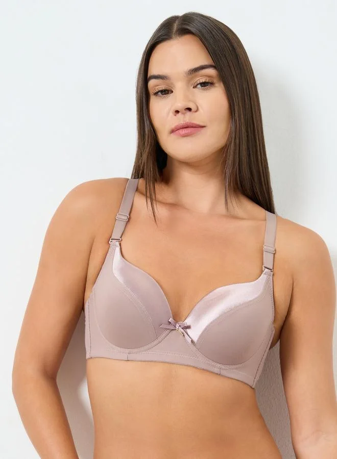 Styli Pack of 2 - Full Cup Padded Wired Bra with Satin Panel