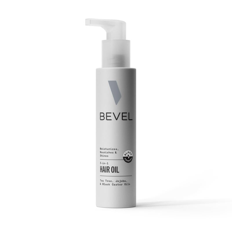 Bevel Bevel Essentials 3in1 Hair  Scalp Styling Oil for Curly Hair with Tea Tree Oil Jojoba Oil and Jamaican Black Castor Oil 34 fl oz Packaging May Vary