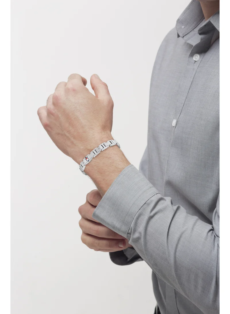 تومي هيلفيغر Tommy Hilfiger Men's Silver Link Bracelets - 2790393