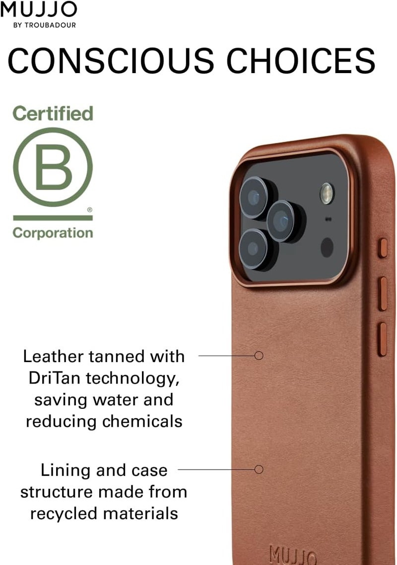 موجو جراب آيفون  برو جلدي - بني مع شحن لاسلكي مغناطيسي - Image 4