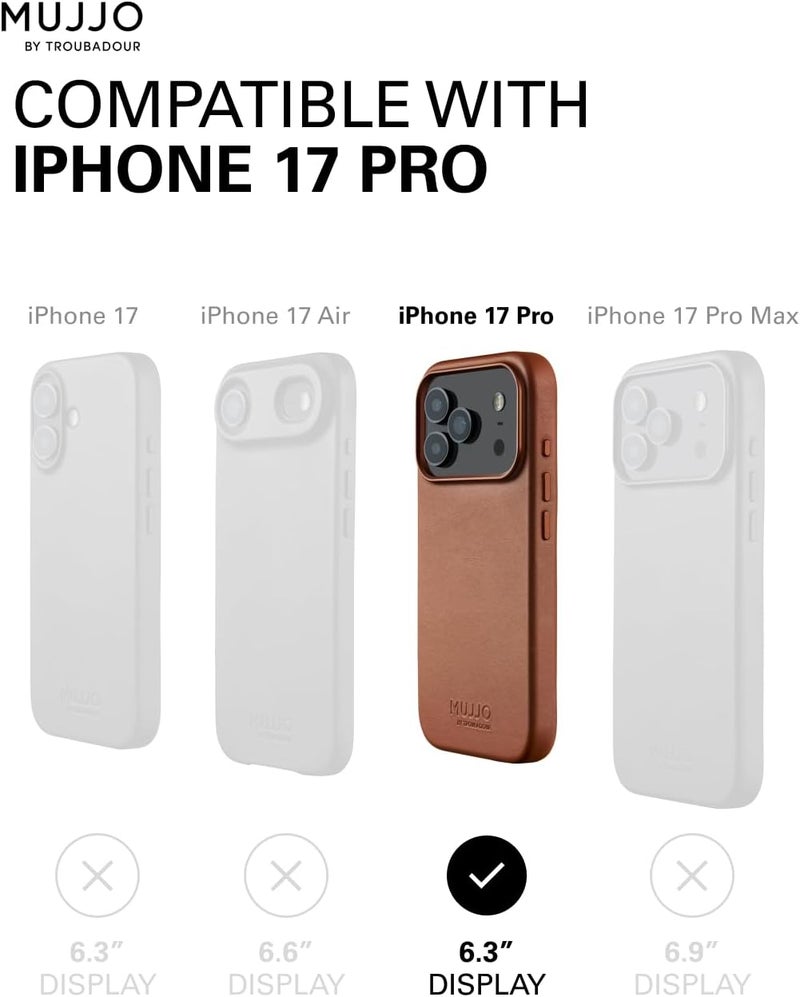 موجو جراب آيفون  برو جلدي - بني مع شحن لاسلكي مغناطيسي - Image 5