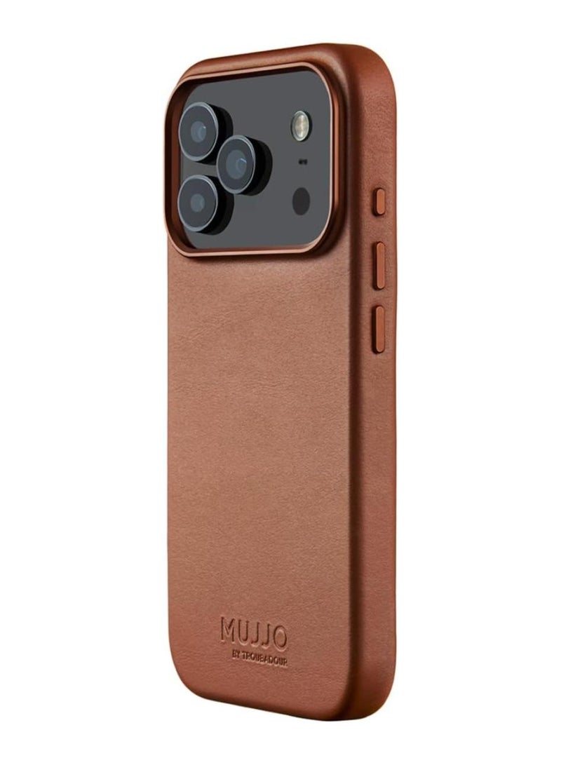 موجو جراب آيفون  برو جلدي - بني مع شحن لاسلكي مغناطيسي - Image 1