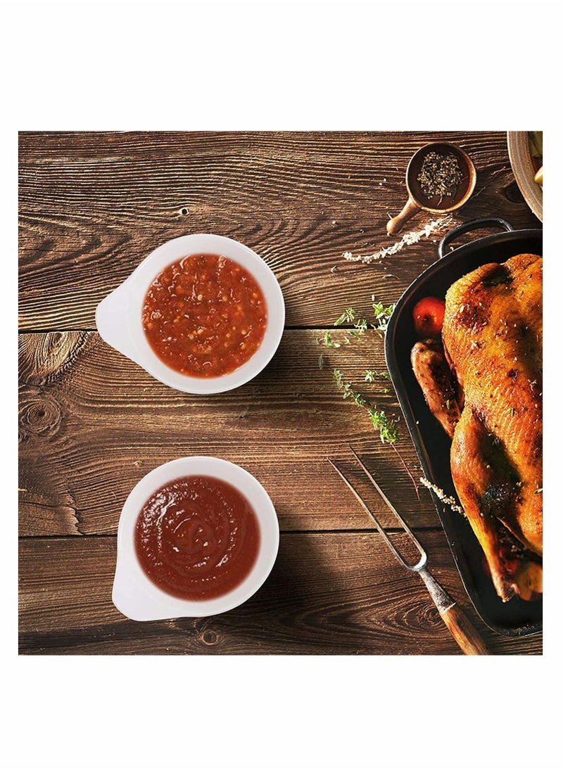 Excefore - 4Pcs Sauce Dish Dip Bowls, Round Seasoning Dishes with Handle, Sushi Dipping Bowl Saucers Bowl Mini Appetizer Plates - Image 1
