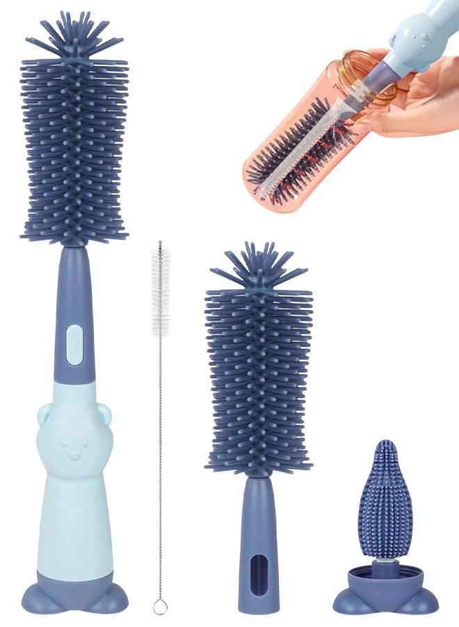 3 In 1 Silicone Baby Bottle Brush For Cleaning Bottles, Bottle Brush Set, Silicone Baby Bottle Brush, Portable Baby Bottle Brush, Nipple Brush, Straw Brush - Image 1