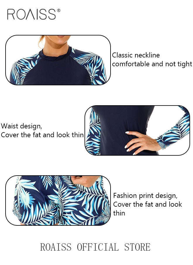 Women One Piece Swimsuit with Boxer Shorts Fashionable Print Design One Piece Beach Suit Women Long Sleeved Sun Protection Surfing Wetsuit - pzsku/Z32A62051FDB06FAFB785Z/45/_/1729044646/2b901841-a930-428a-bbfd-81aa5bd920f6