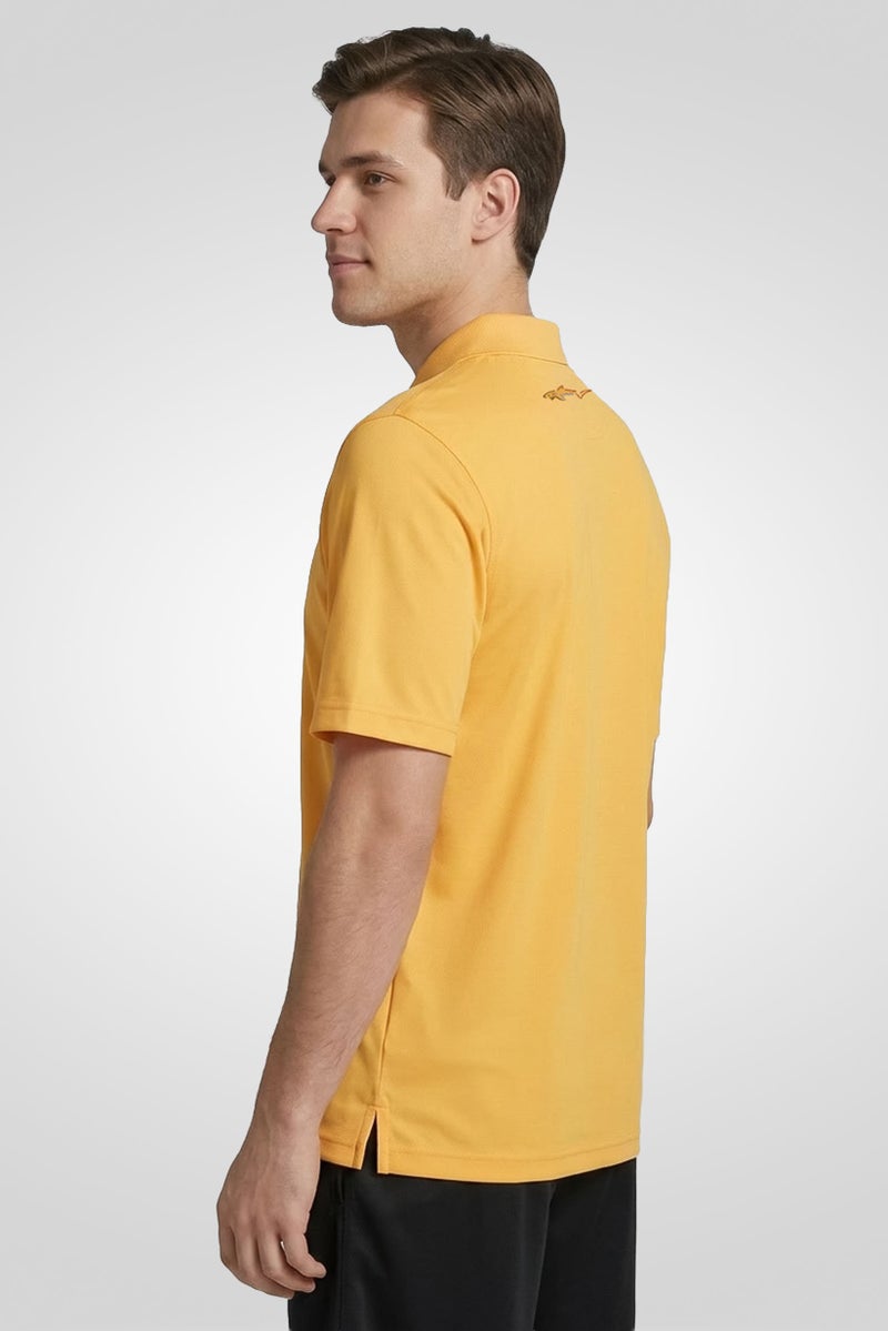 Greg Norman Men Sportswear Fit Short Sleeve Outdoor Polo Shirt, Orange - Image 3