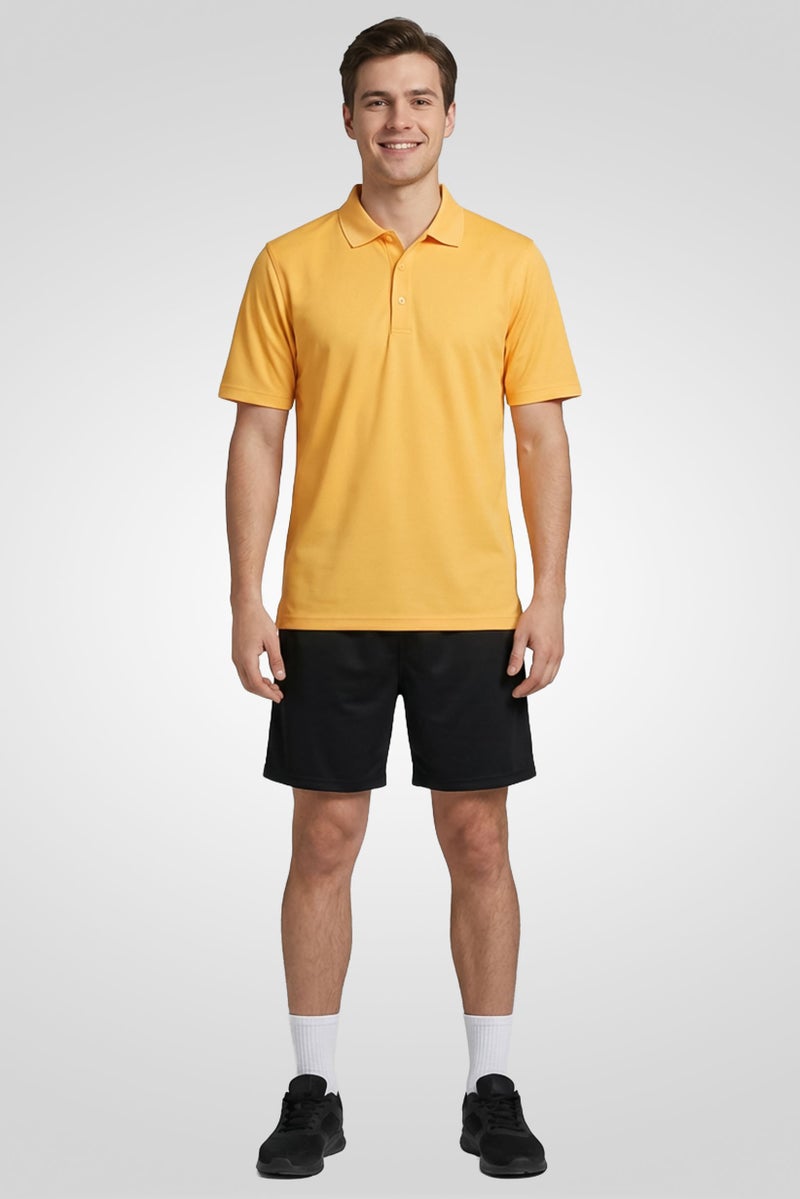 Greg Norman Men Sportswear Fit Short Sleeve Outdoor Polo Shirt, Orange - Image 2
