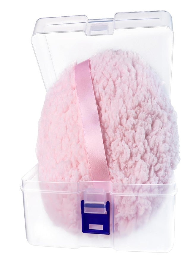 Quadafy Powder Puff, 6” X 3” Body Powder Puff, Oversize Dust Puffs for Women, Soft and Comfortable Body Powder Puff and Container - Image 1