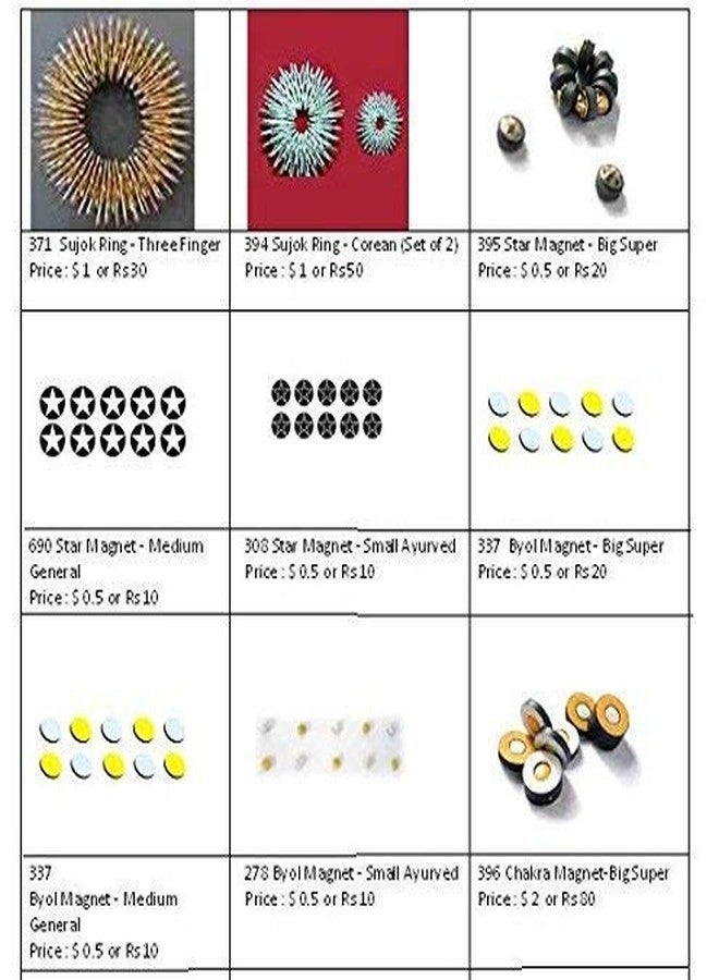 ACi Sujok Magnets Set of 10 (BYOL (General, Medium, Small), Star (General, Medium, Small), Chakra + SUJOK Ring (Small & Medium)) - Image 1