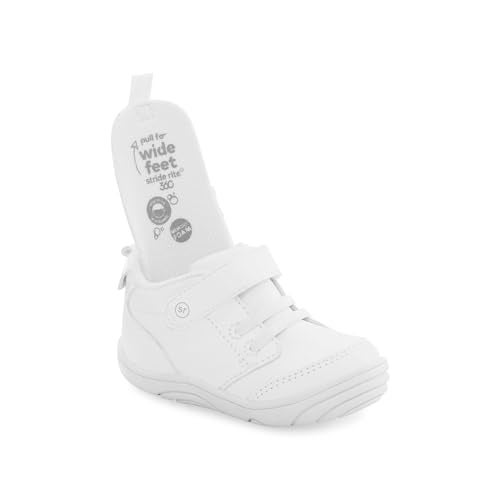 Stride Rite 360 Unisex Child Taye 2.0 First Walker Shoe, White, 4 Toddler US - Image 2