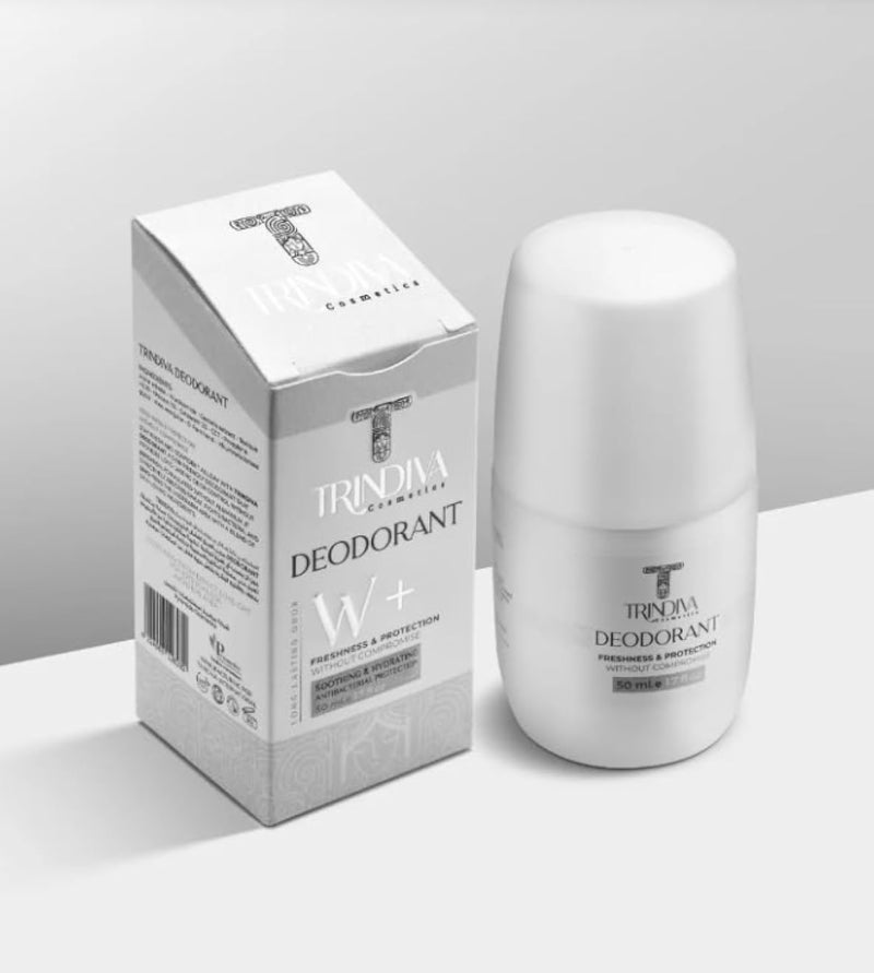 Trindiva Deodorant Fragrance Free, Freshness &amp; Protection, 50ml, with Niacinamide, Alpha-Arbutin, Aloe Vera, Aluminum Free
