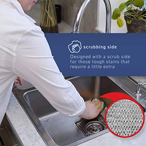 FAYINA 2-Sided Premium Microfiber Dish Sponge and Scrubber 3 Pack Variety - Heavy Duty Scouring Non-Scratch Multi-Surface - Image 2