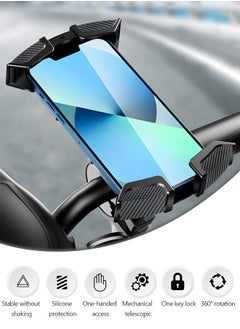 GROIC Bike Phone Mount,Motorcycle Handlebar Phone Mount Holder,360°Rotatable Bicycle Motorcycle Scooter Accessories Handlebar Phone Clip for 4.7"-6.8",Bicycle Navigation Bracket  - Image 2
