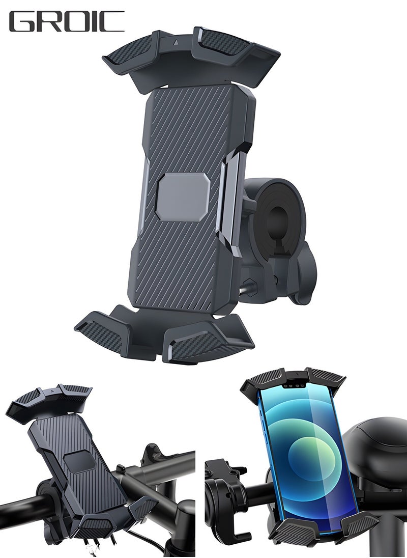 GROIC Bike Phone Mount,Motorcycle Handlebar Phone Mount Holder,360°Rotatable Bicycle Motorcycle Scooter Accessories Handlebar Phone Clip for 4.7"-6.8",Bicycle Navigation Bracket  - Image 1