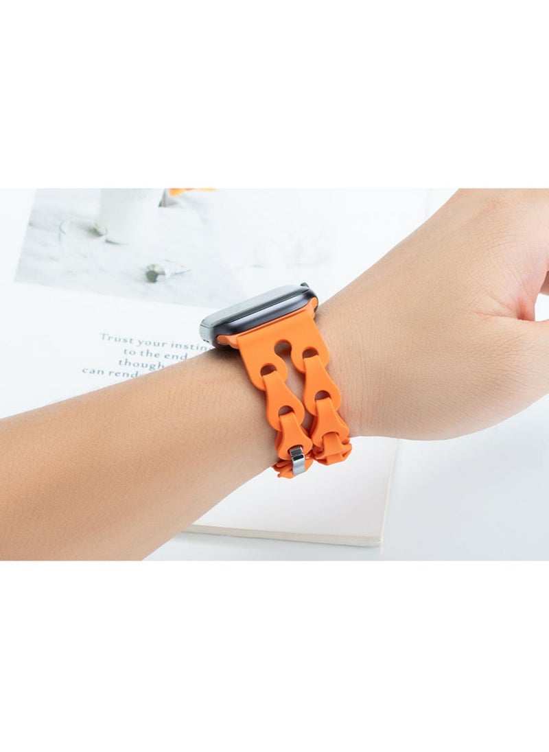 Y&D For Apple 38/40/41mm Fashion Hollow Silicone Bracelet Strap  - Image 4