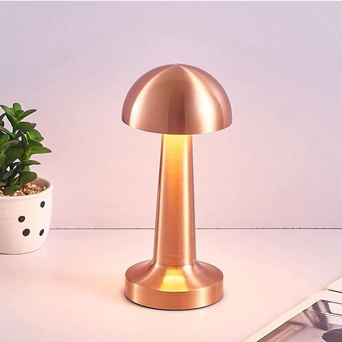 TABLE LAMP LED RECHARGEABLE LAMP LAMPS FOR HOME DECORATION NIGHT LAMP FOR BEDROOM LAMP FOR BEDROOM BEDSIDE LAMP LIGHT LAMP STEPLESS DIMMING 3 COLOUR TOUCH CONTROL METAL ROSE GOLD