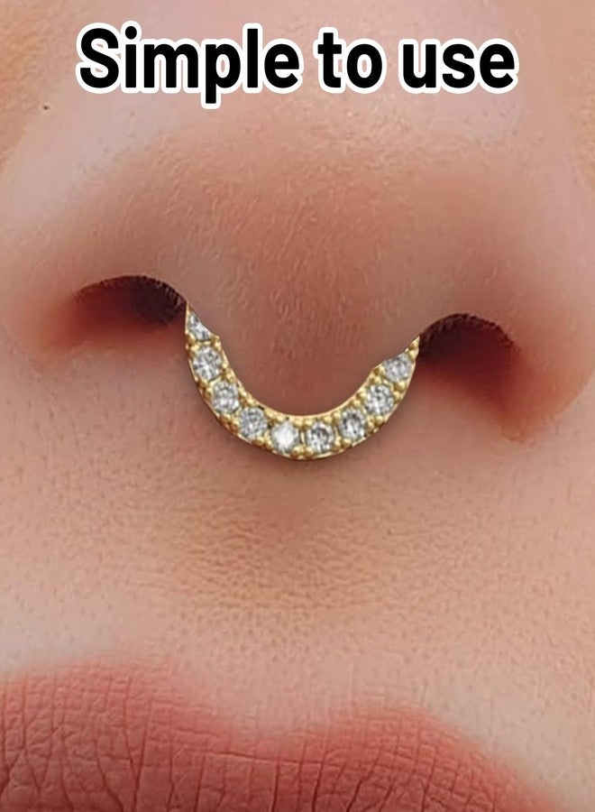 Buildcon 2 Pcs Septum Ring Without Piercing, U-Shaped Gold Nose Ring for Women and Girls, Non-Piercing Nose Pin, Parties, Weddings, and Traditional Outfits - Image 3