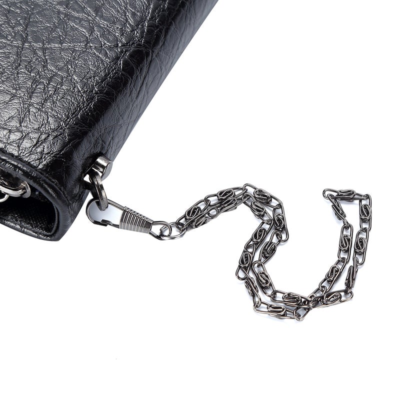 HOYOFO HOYOFO Skull Wallets for Women Zip Around Clutch with Credit Card Holder Phone Case Leather Long Goth Wallet Purse with Wristlet, Black  - Image 4