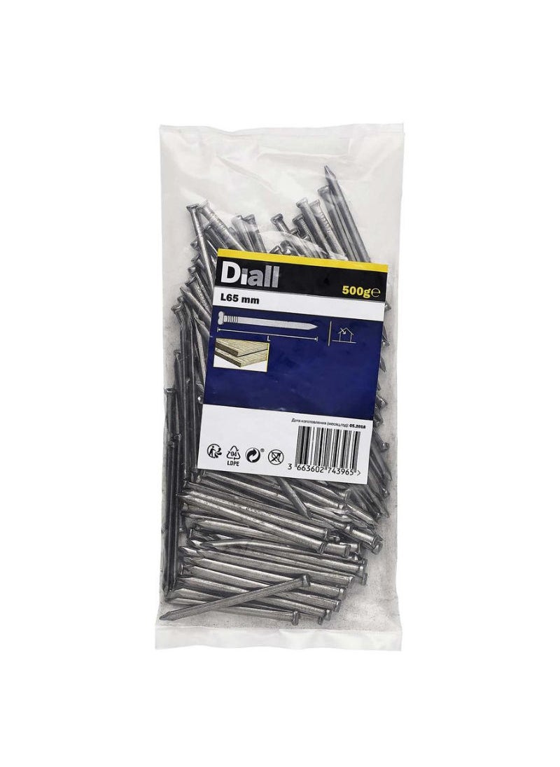 ACE Diall Carbon Steel Plain Oval Nail Pack 65mm 500g 