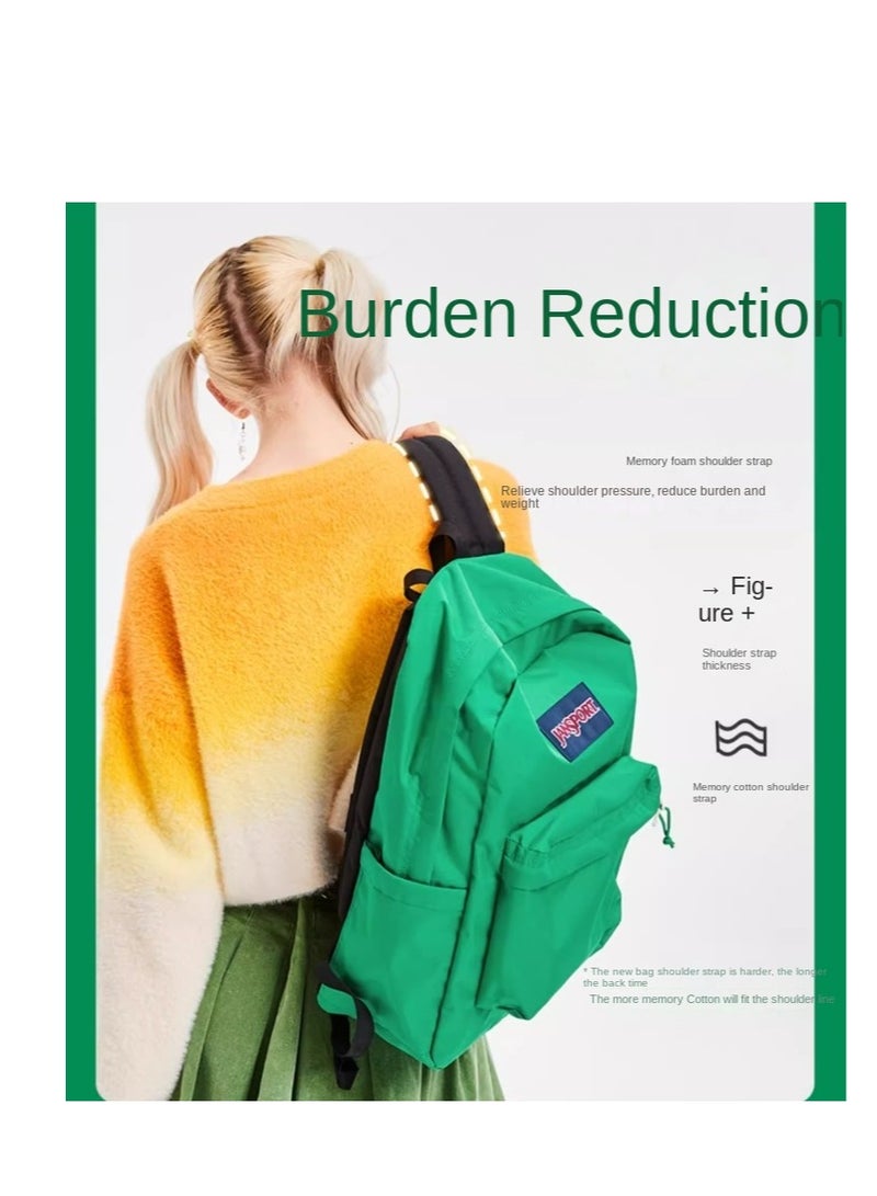 JANSPORT حقيبة ظهر سوبر بريك الصلبة باللون الأخضر - Image 3