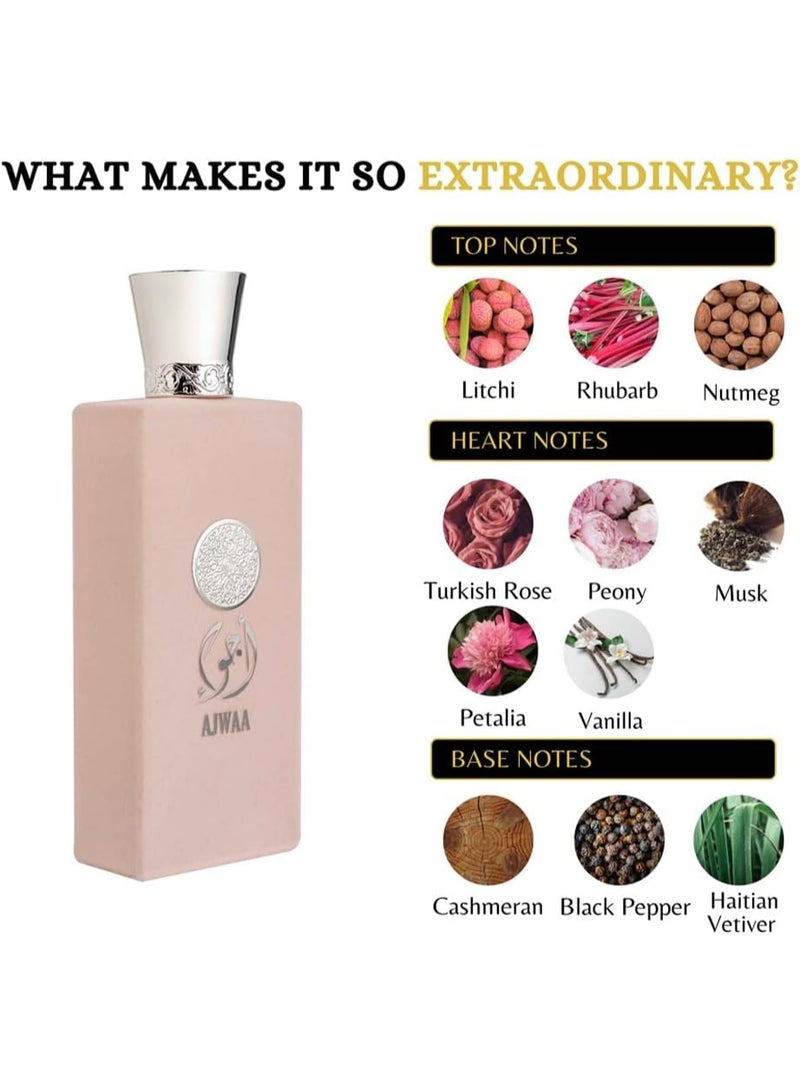 Nusuk Ajwaa Roses Eau De Parfum for Women | Long Lasting Perfume with Pineapple, Bergamot, Rose, Jasmine, Lavender, Patchouli, Musk & Cedarwood | Elegant Floral Woody Fragrance | 100ml - Image 5