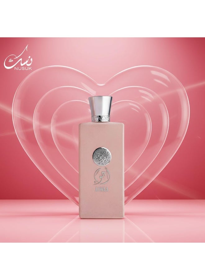 Nusuk Ajwaa Roses Eau De Parfum for Women | Long Lasting Perfume with Pineapple, Bergamot, Rose, Jasmine, Lavender, Patchouli, Musk & Cedarwood | Elegant Floral Woody Fragrance | 100ml - Image 3