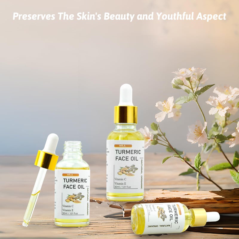 MR.A 3Pack Turmeric Oil, Turmeric oil with Vitamin C for Face Body, Great for Cleanses Skin, Moisturize & Soothing skin, Tumeric Face Oil for All Skin Type - Image 3