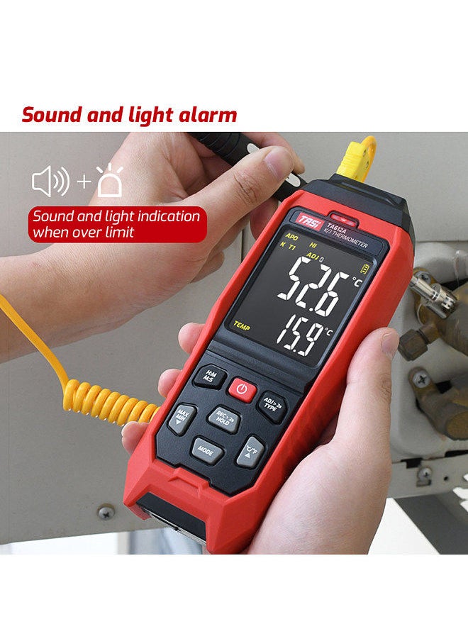 TASI - TASI TA612C 4 Channels K/ J Type Thermocouple Thermometer -200~1372℃/ -328~2501℉ Handheld Digital LCD Temperature Meter 5000 Groups Data Storage with USB Data Upload & Real-time Measurement - Image 1