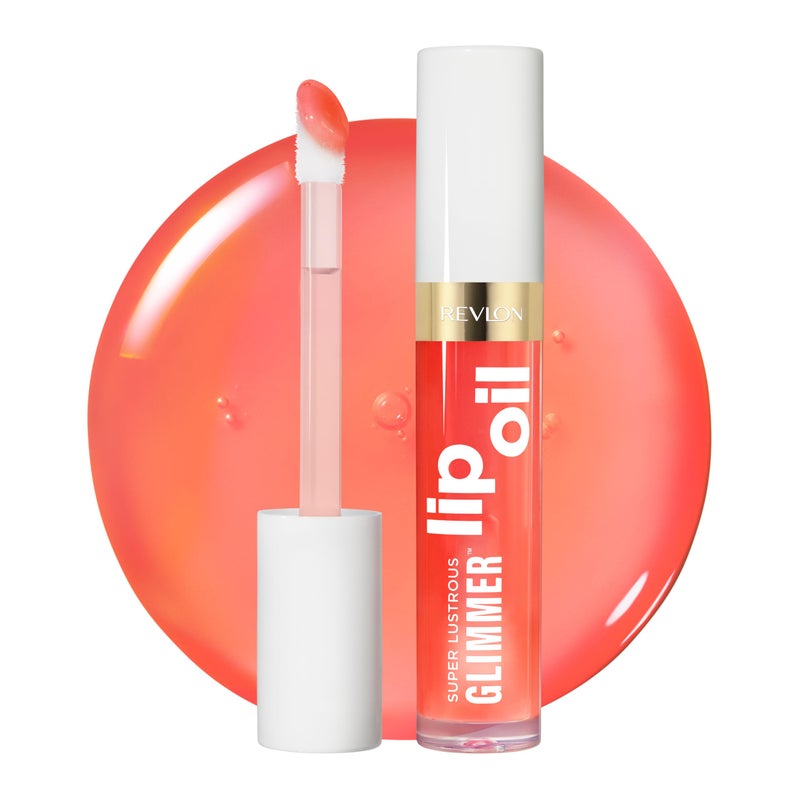 REVLON Super Lustrous Glimmer Lip Oil Moisturizing Tinted Shiny Finish Made with PlantBased Squalane 002 Miss Coral 013 fl oz - Image 2