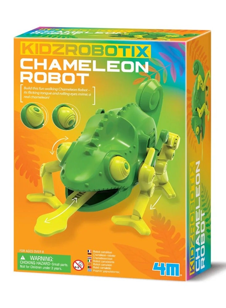 4m روبوت الحرباء من 4M KidzRobotix – مجموعة بناء روبوت خاصة بك مع أجزاء متحركة، LED متغيرة الألوان، وآلية لسان لالتقاط الأشياء – نشاط تعليمي ممتع في STEM للأطفال من عمر 8 سنوات فما فوق | 00-03472 - Image 1