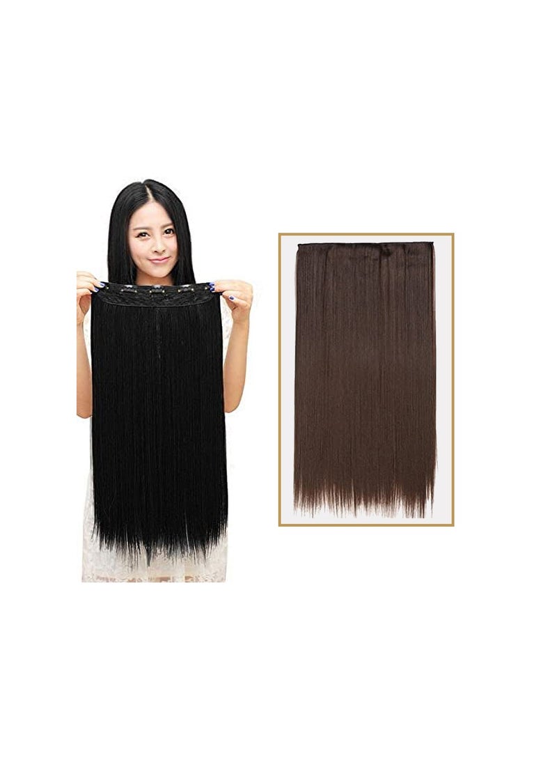 إستيل وصلات شعر مموجة بطول قطعة واحدة كاملة الرأس مع 5 مشابك مناسبة للنساء والفتيات (مستقيم رقم 10) - Image 1