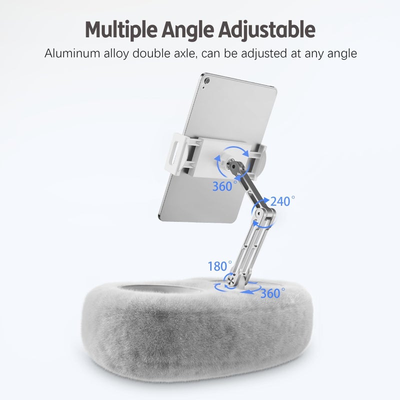 Bukela Adjustable Tablet Kindle Stand Pillow with 2 Snack Bowls 360° Rotating for iPad Holder for Bed Sofa Chair Compatible with 4.7"-13" Devices Kindle Tablet Phone Portable Monitor - Image 3