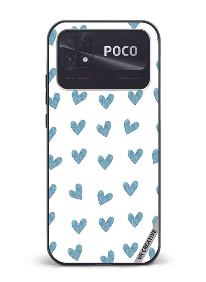 VR CREATIVE Protective Case Cover For Xiaomi Poco C40 Blue Heart Design Multicolour - Image 1