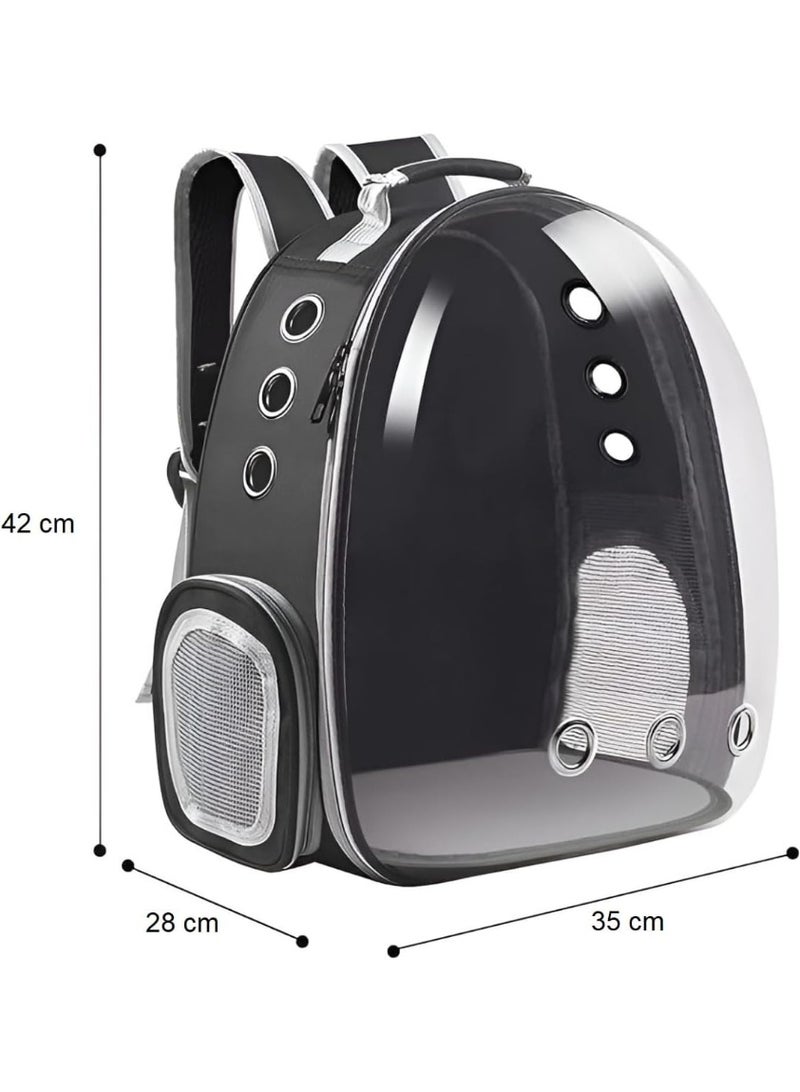 Pet Carrier Backpack Space Capsule Portable Travel Bag for Cats Small Dogs, Black. - Image 5