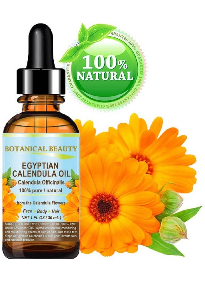 Botanical Beauty - Calendula Oil Egyptian Calendula Officinalis Marigold Oil 100% Pure Natural For Face Skin Body Hair Nails 1 Fl.Oz. 30 Ml Skin Moisturizer Oil - Image 1