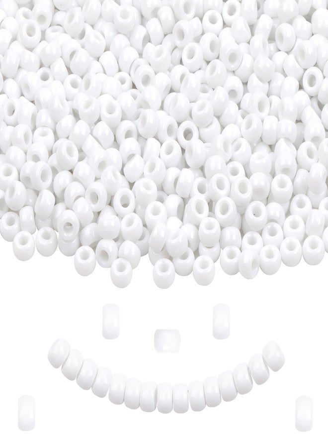 KAKW White Pony Beads for Bracelet 1000 Pcs Plastic Beads for Friendship Bracelets 6x9mm Large Hole Beads for Hair Braiding Small Beads Necklace Earrings Jewelry Making - Image 1