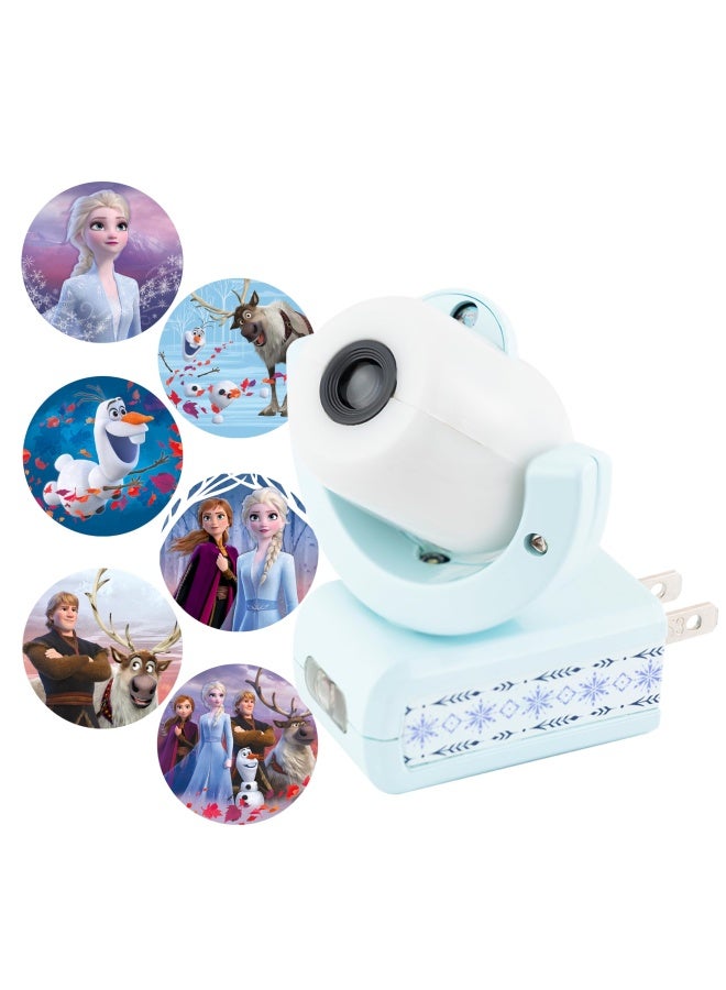 Projectables Disney Frozen 2 LED Kids Night Light Projector Plug-in Dusk-to-Dawn UL-Listed Elsa Anna Olaf Ideal for Hallway Bedroom Nursery Playroom Gaming Room 45028 - Image 1