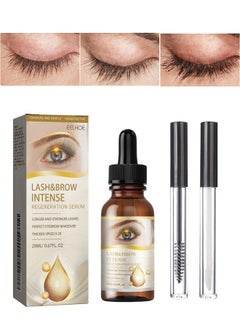 Lash & Brow Intense Regeneration Serum，Eyelashes Enhancer Liquid, Organic Castor Oil with Brush, Advanced Formula for Longer Fuller Thicker Eyelashes and Eyebrows, Perfect for Natural Growth Boost, 20ML