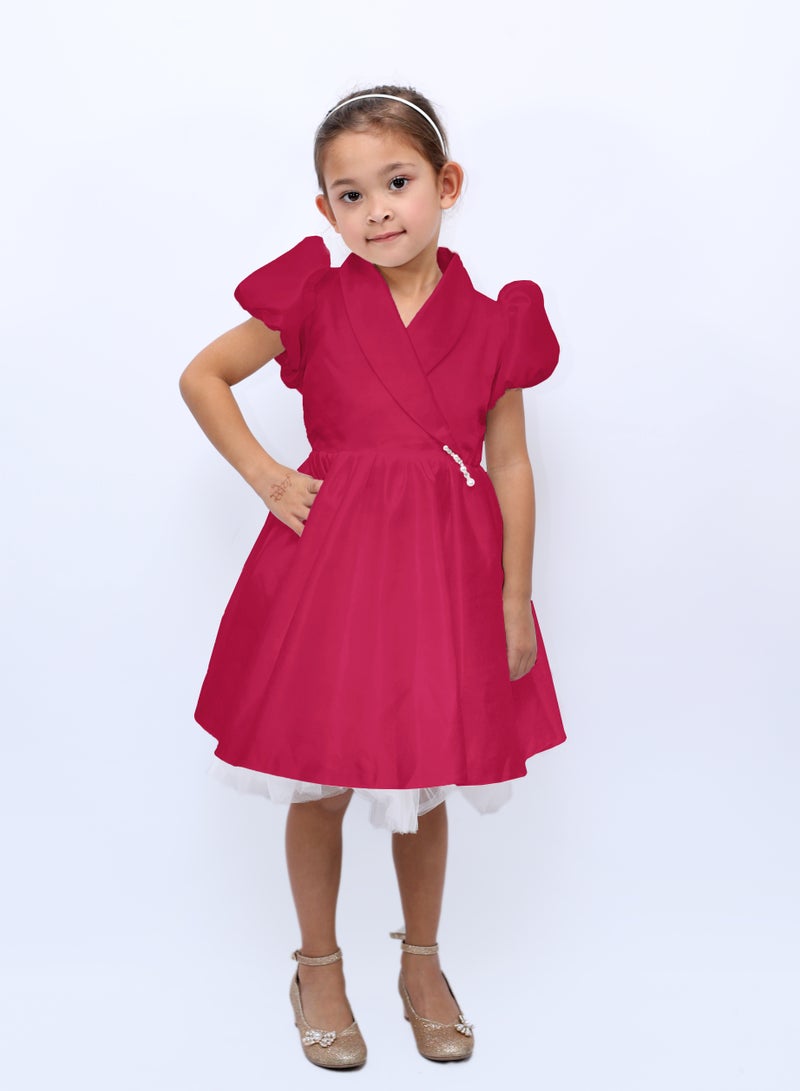 D'Daniela Collar Fit Flare Dress - Image 1